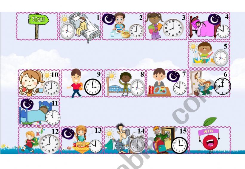 he & she daily routines game worksheet