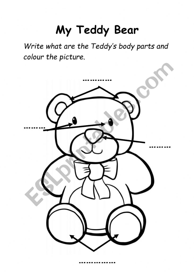 My Teddy Bear body parts worksheet