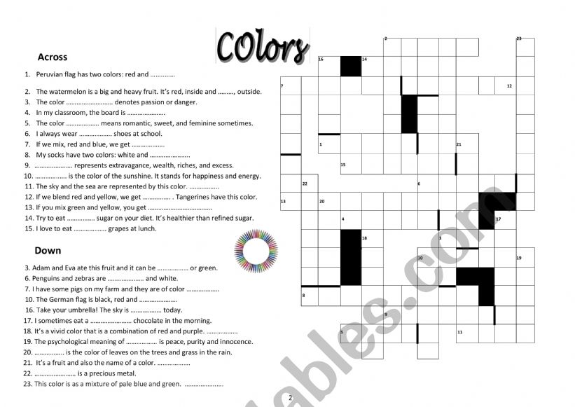Colors worksheet