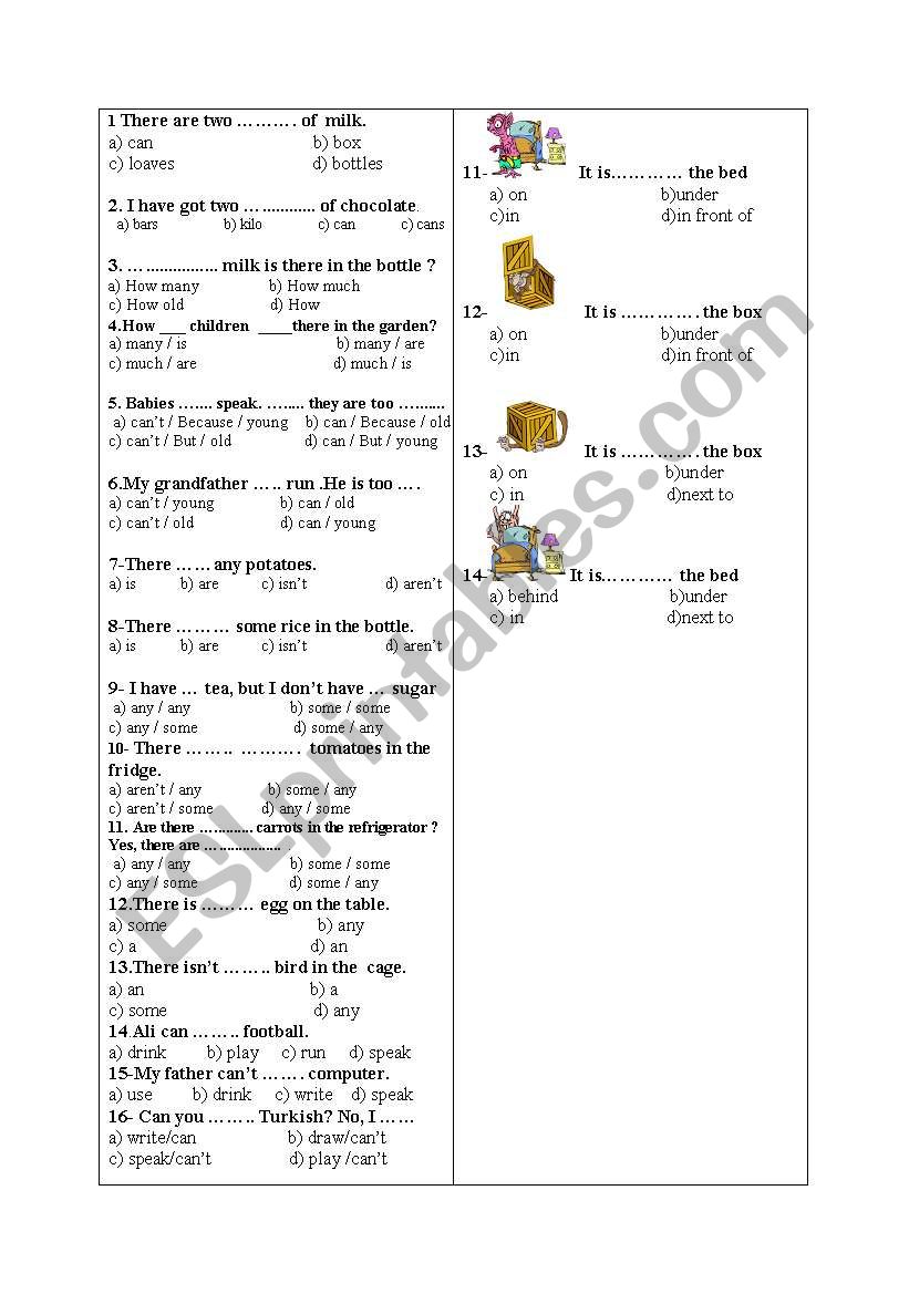 test worksheet