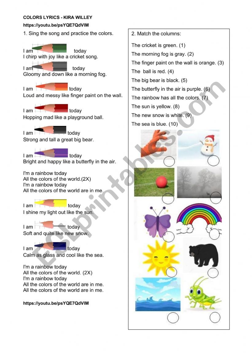 COLORS LYRICS - KIRA WILLEY - PART 1