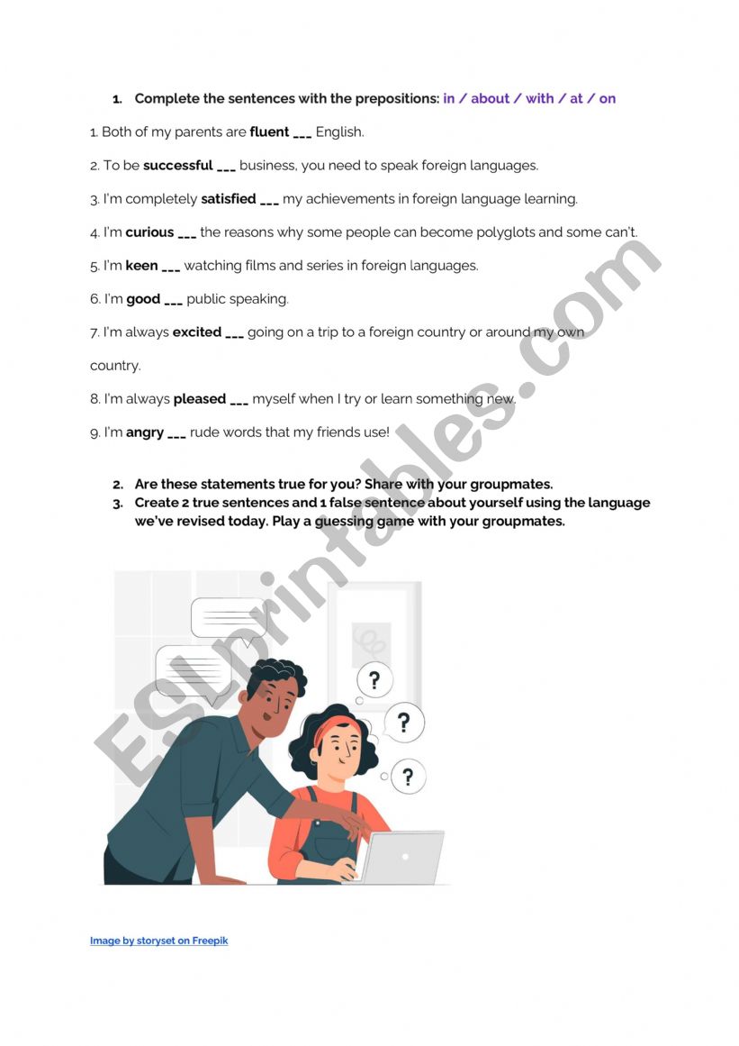 Set phrases and expressions:studying languages