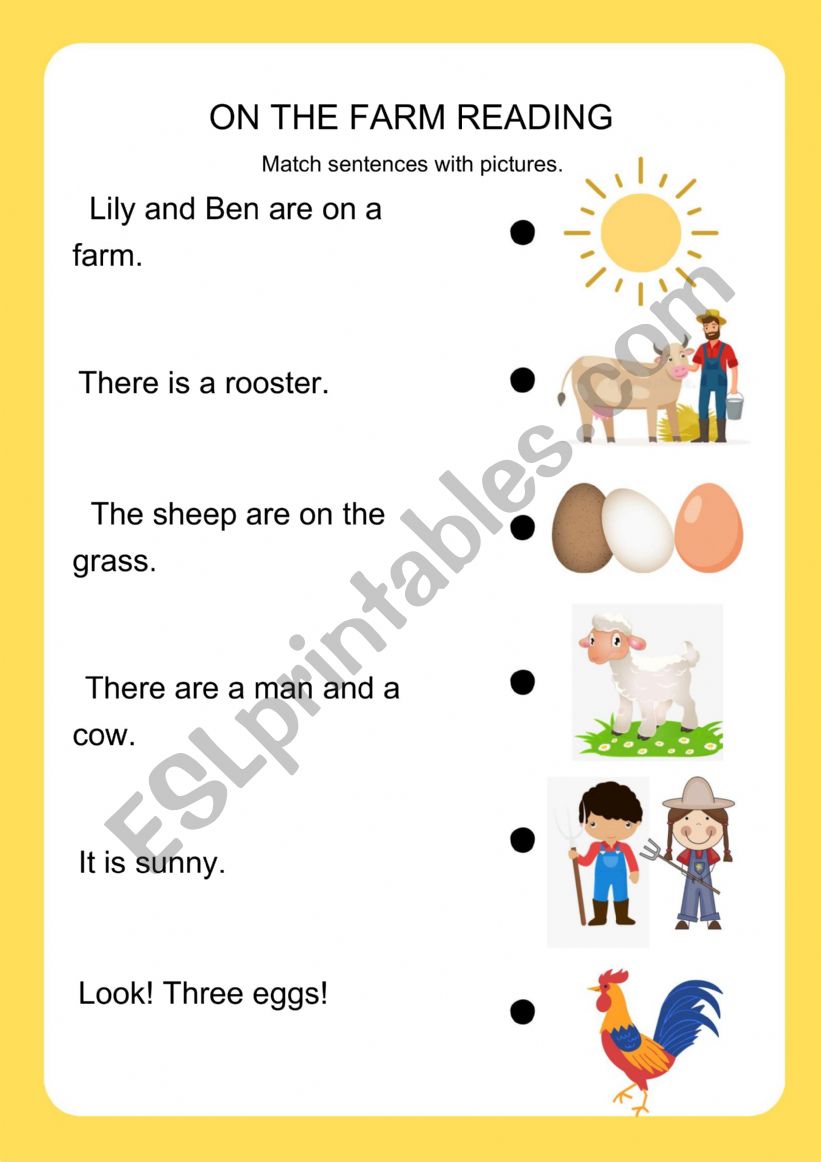 On the farm worksheet
