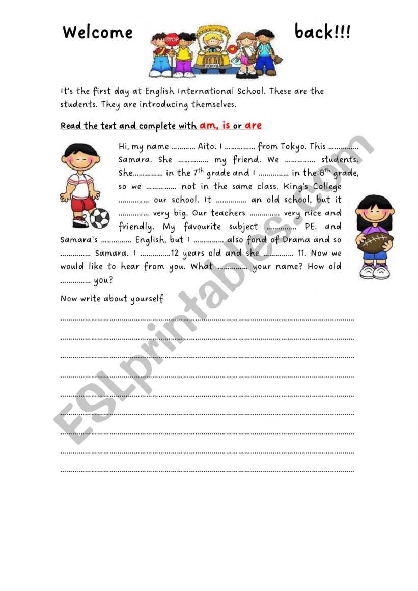 Welcome Back-  worksheet