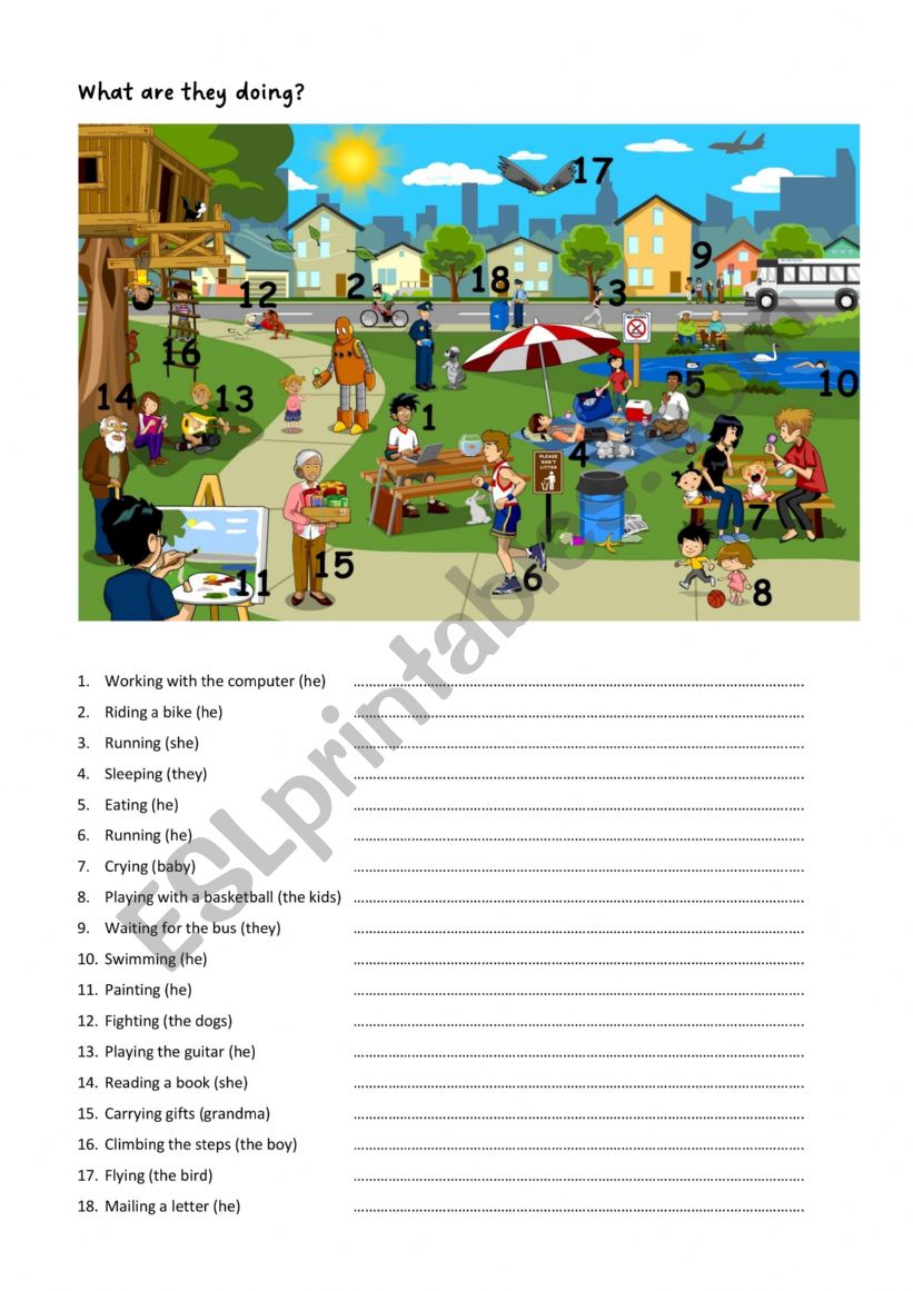 What are they doing? worksheet