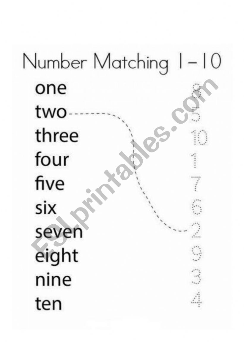 number 1-10 worksheet