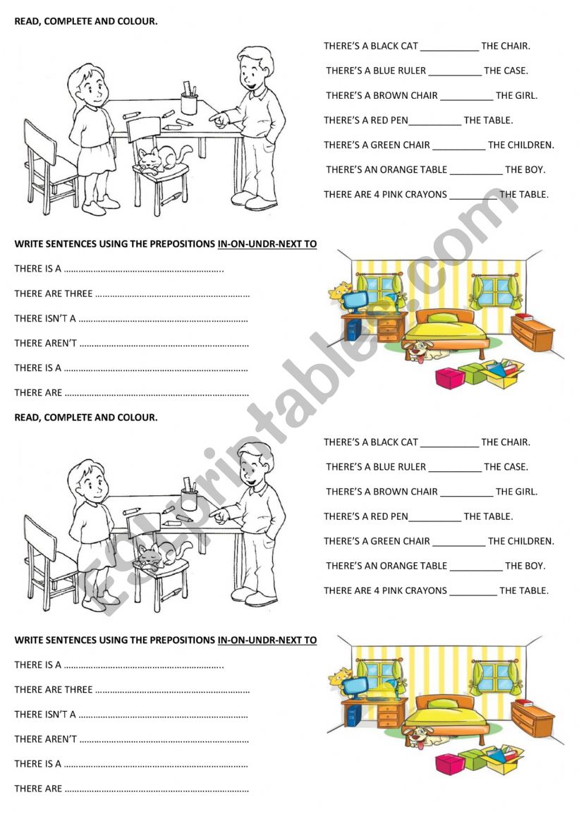 Prepositions of place worksheet