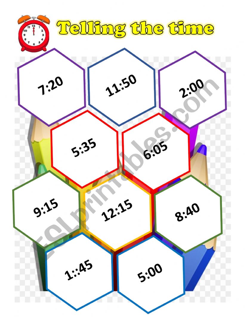 Telling the Time Board Game worksheet