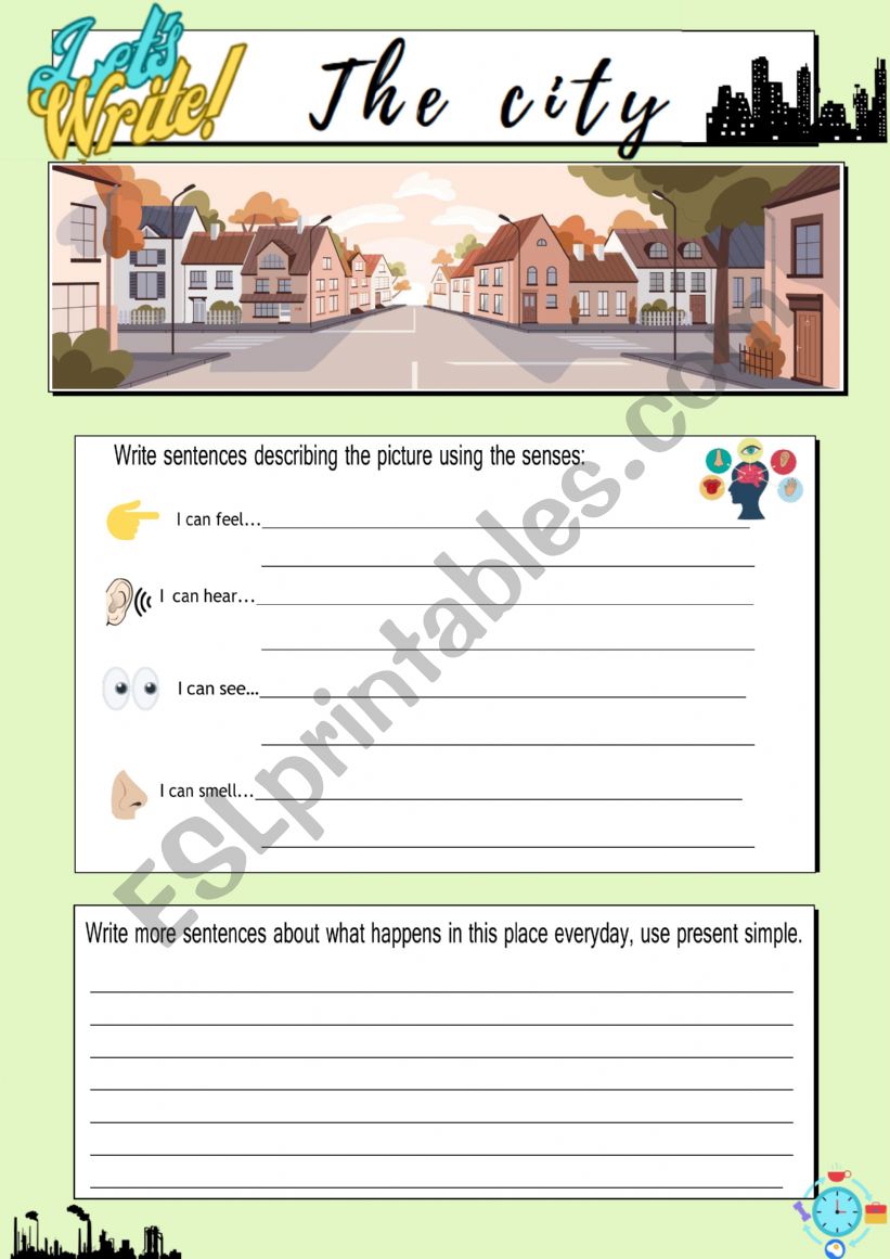 Let�s write - The city worksheet