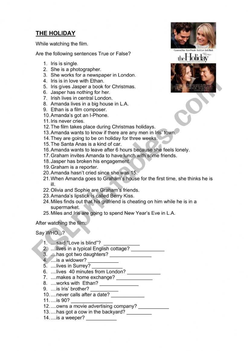 Script_The holiday scene worksheet