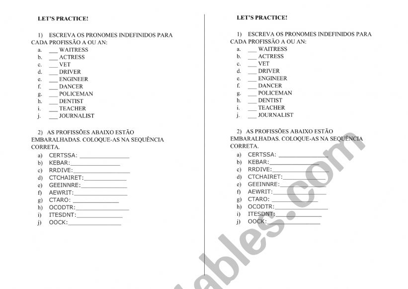 English activities worksheet