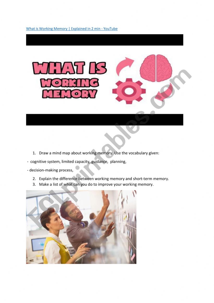 What is Working Memory worksheet