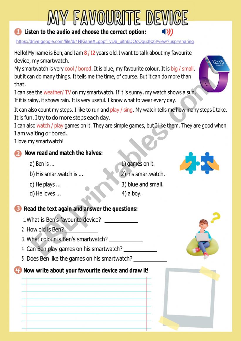 My favourite device 2 worksheet