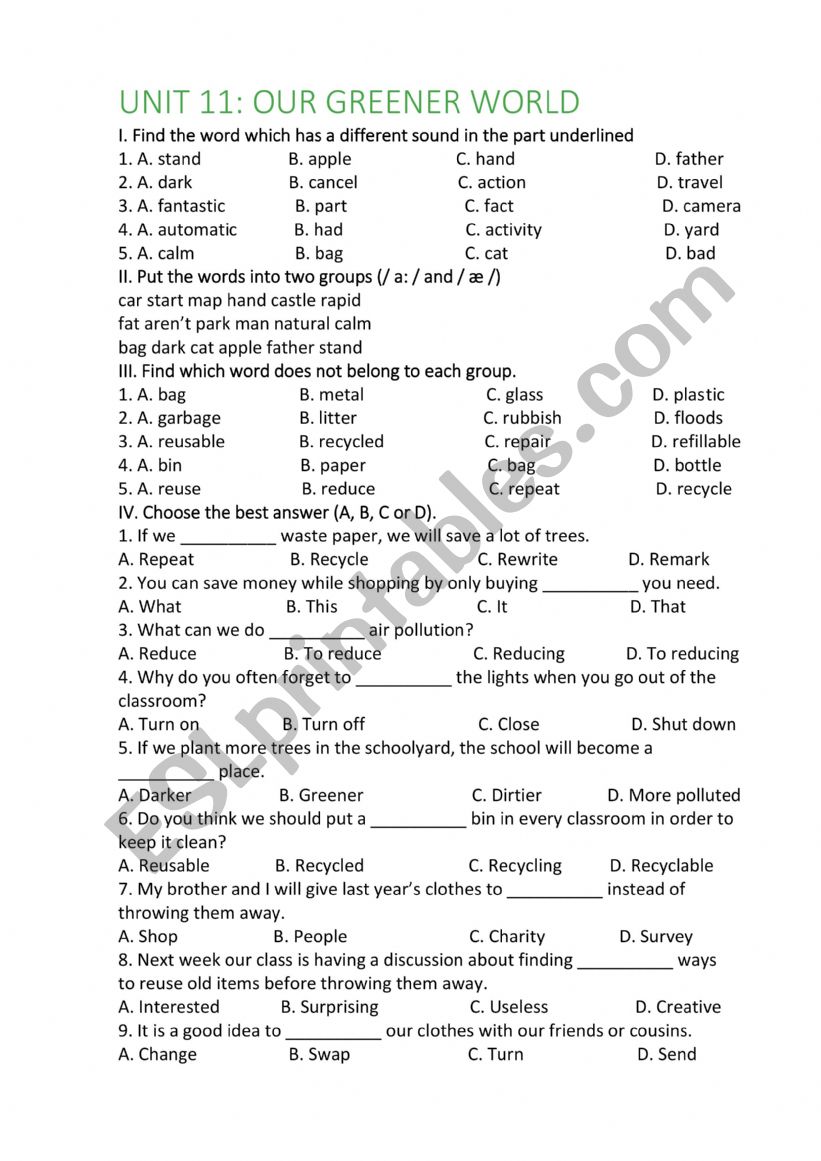 GRADE 11 worksheet