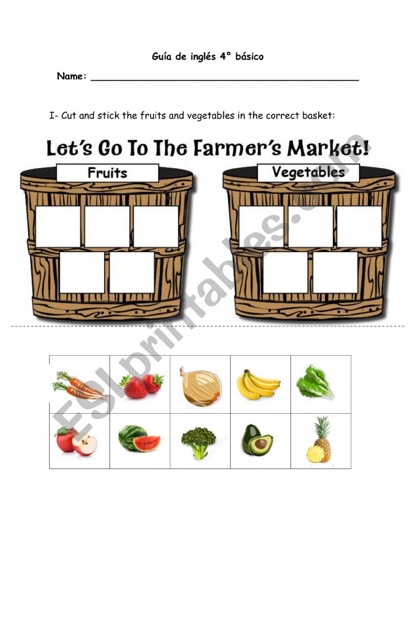Fruits and Vegetables worksheet