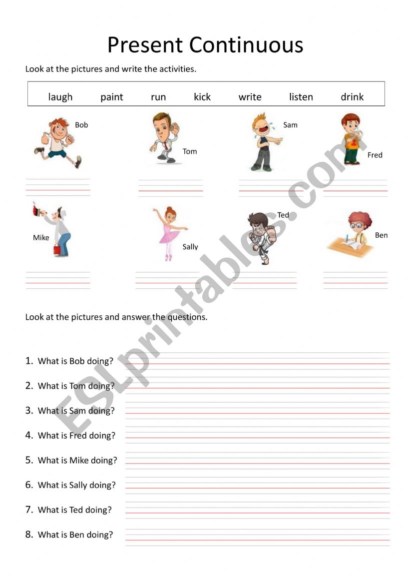 Present Continuous worksheet