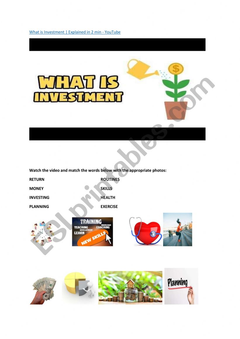 What is Investment worksheet