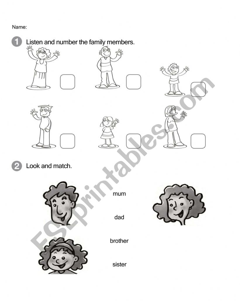 Family members assessment worksheet