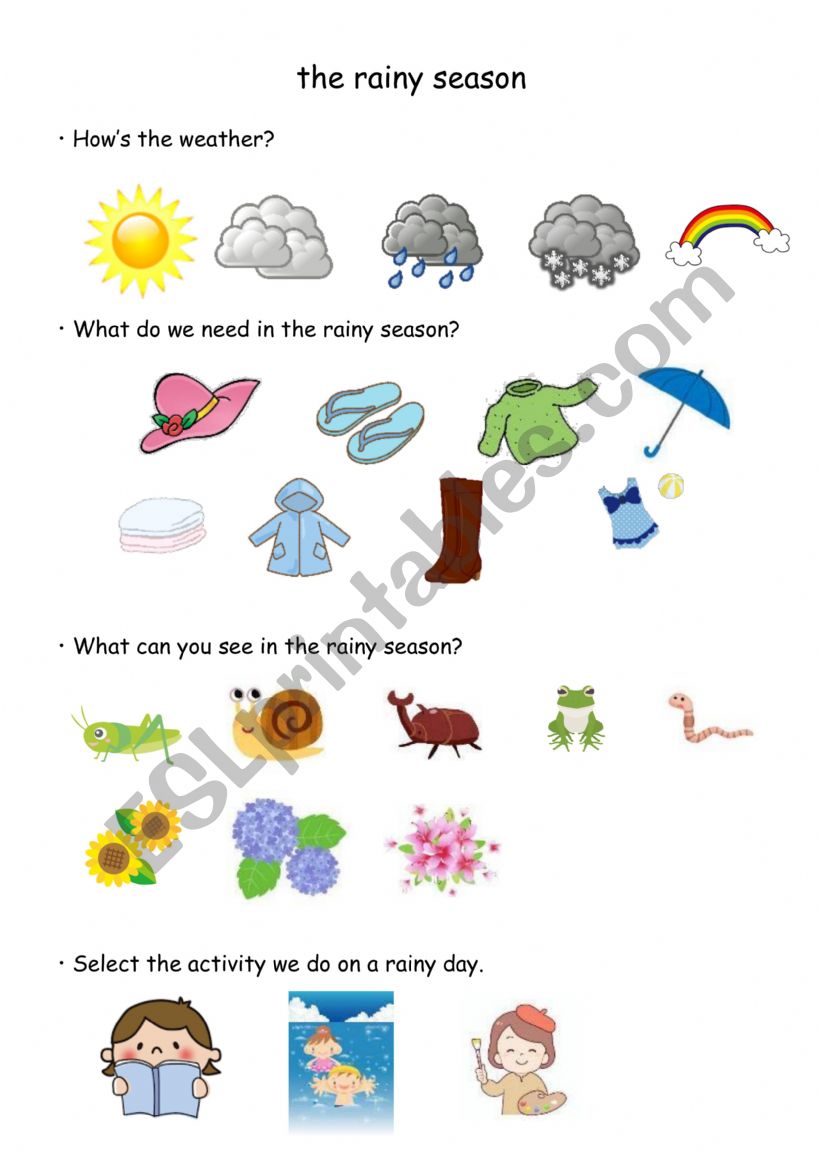 the rainy season worksheet