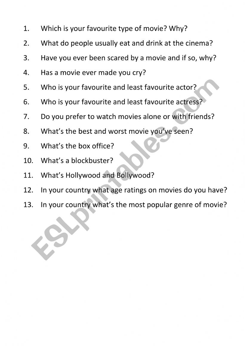 movie & film discussion questions
