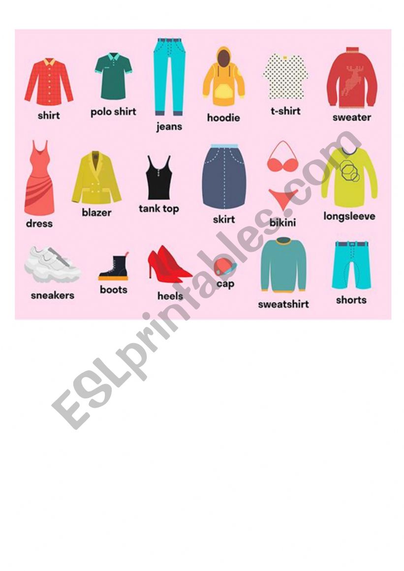clothes - ESL worksheet by vikusia120