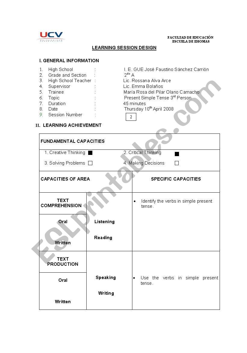 present simple tense worksheet