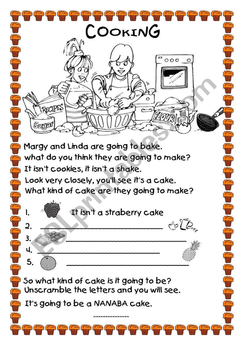 COOKING A CAKE worksheet