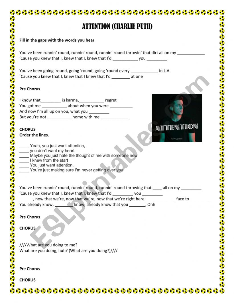 Attention_song worksheet