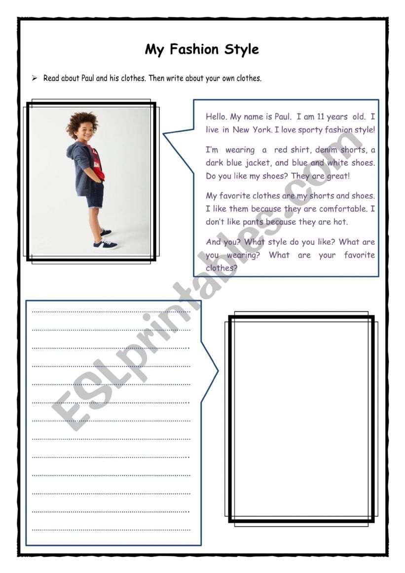 Fashion Style worksheet