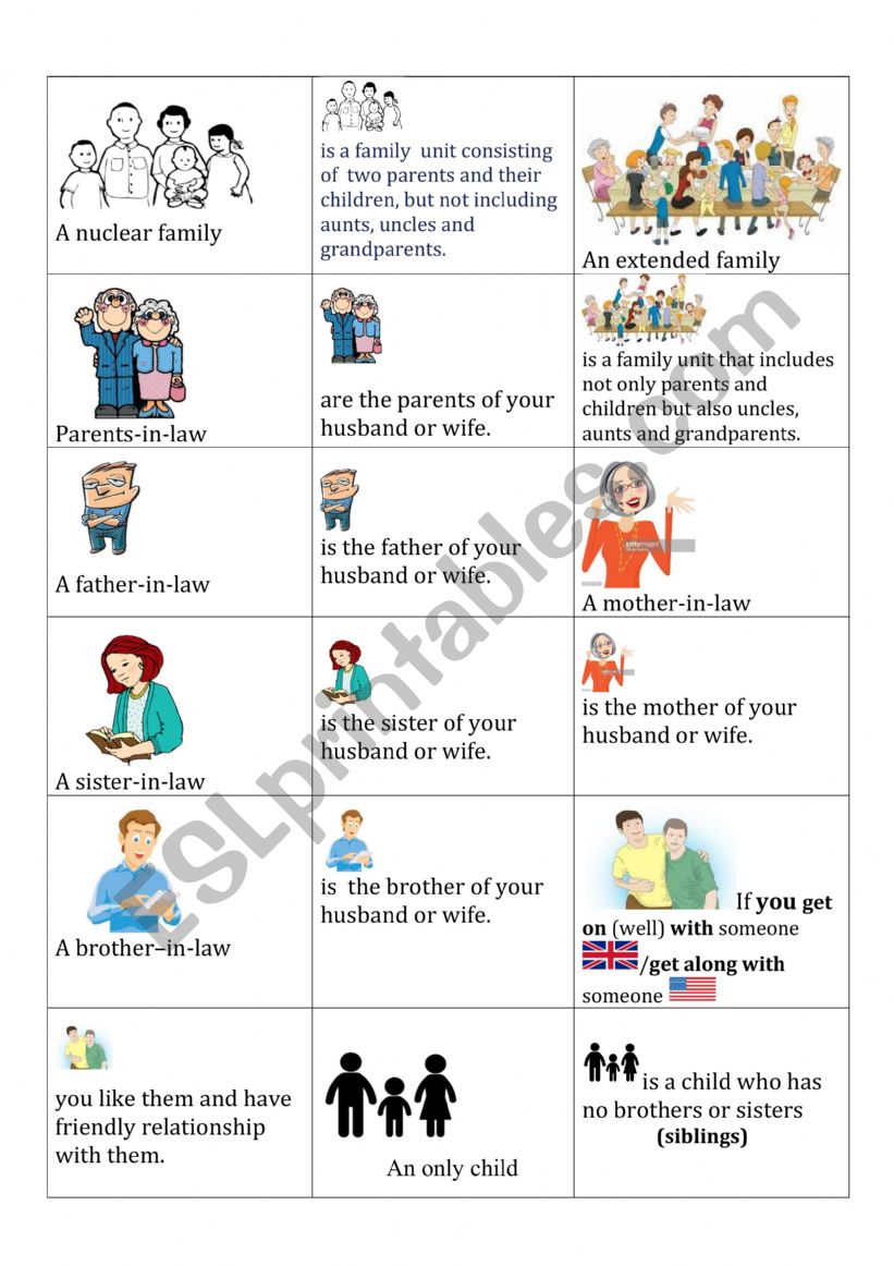 Family & Relationships Cards Set 2