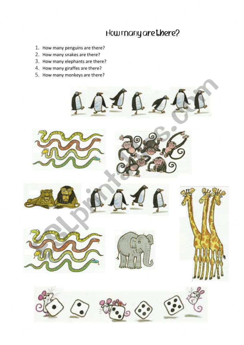 HOW MANY - ANIMALS  worksheet