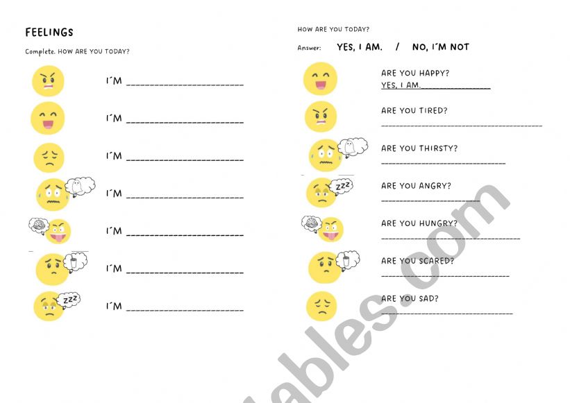 Feelings worksheet