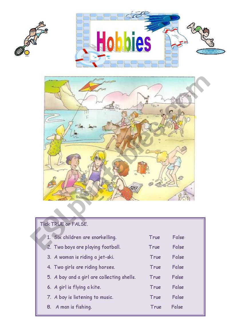 Hobbies worksheet