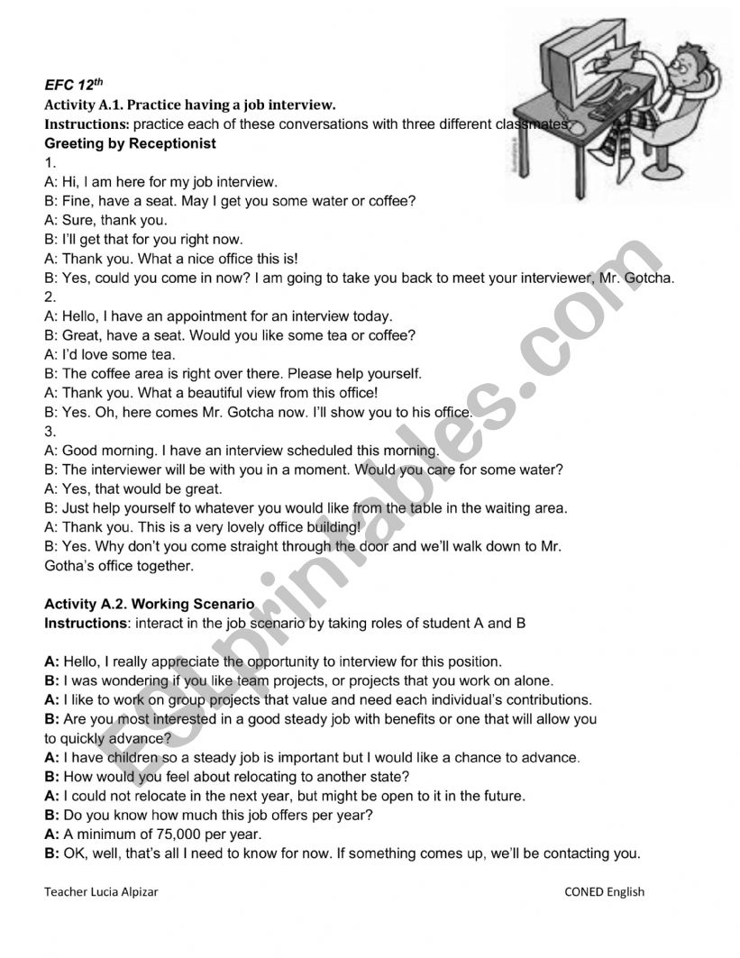 Interview Practice worksheet