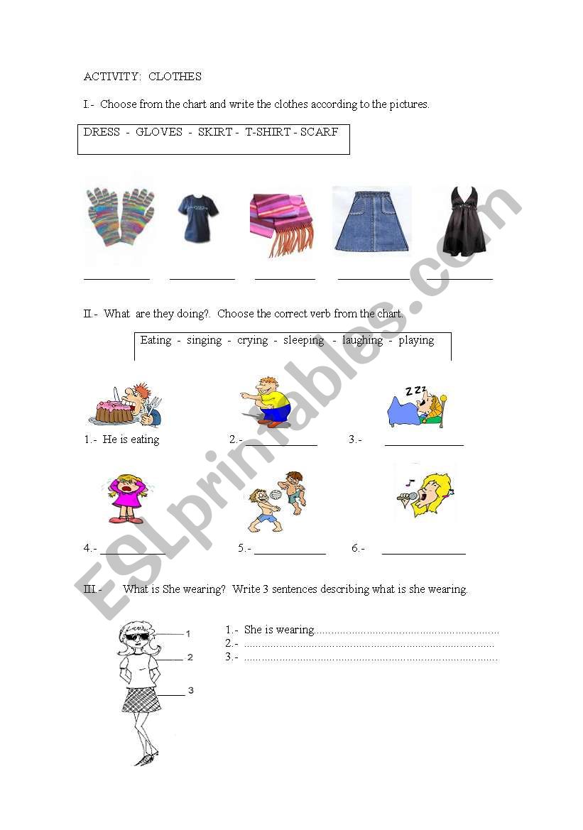 CLOTHES worksheet