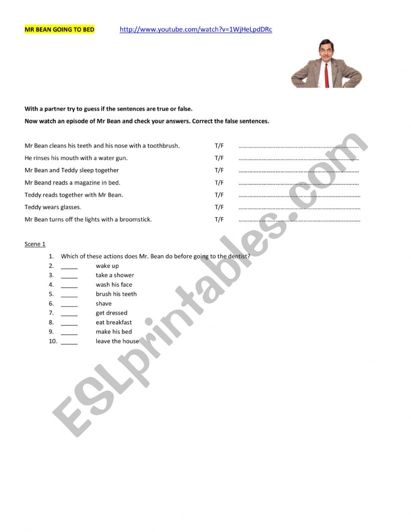 Routines worksheet