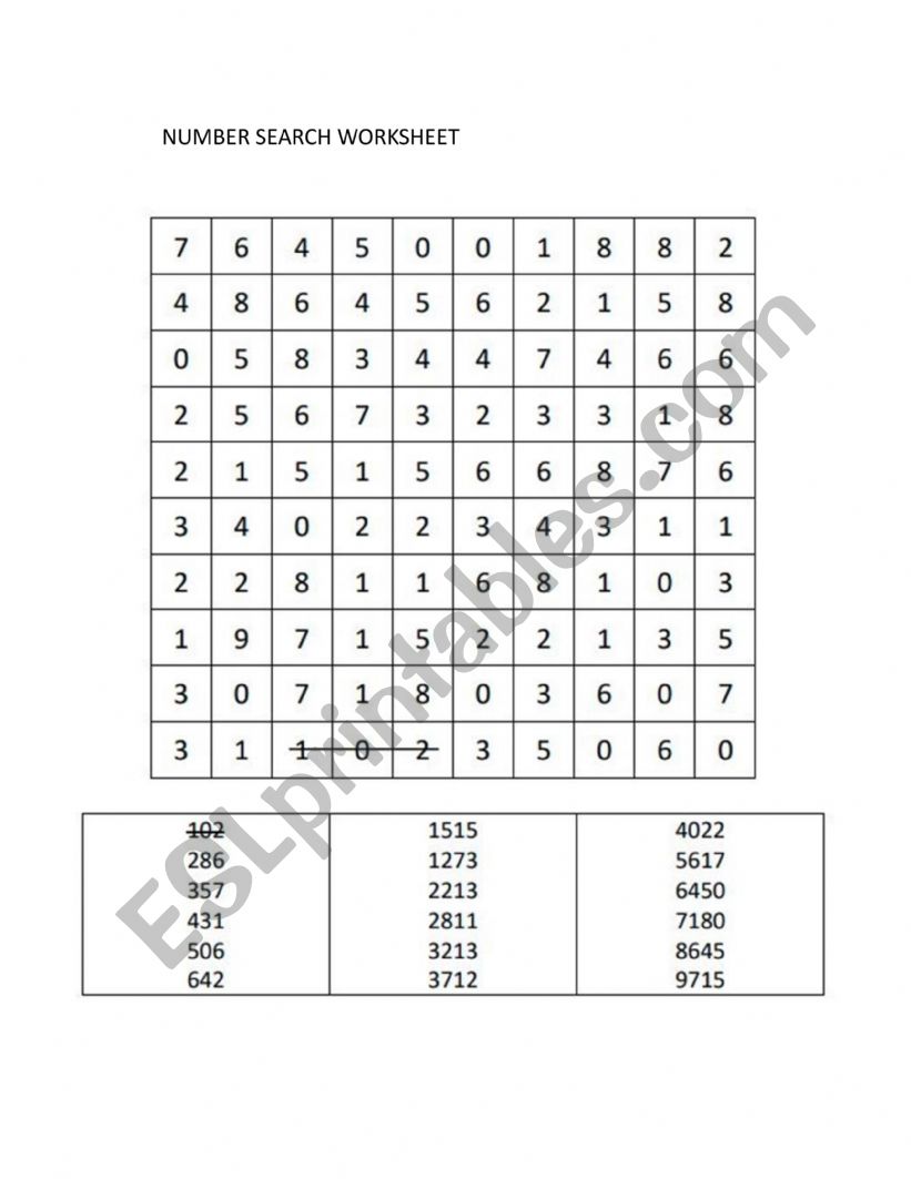 English Worksheets Number Search Worksheet english-worksheets-number-search-worksheet