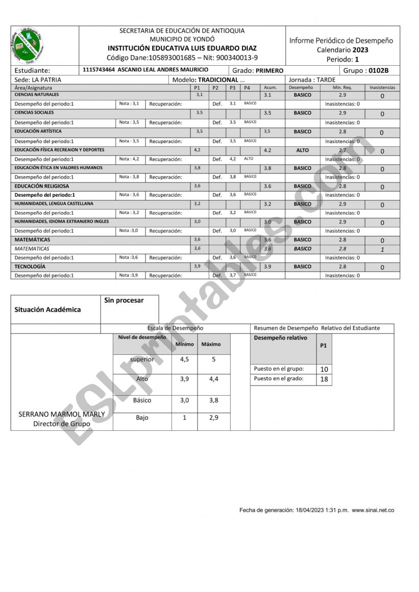 boletin worksheet