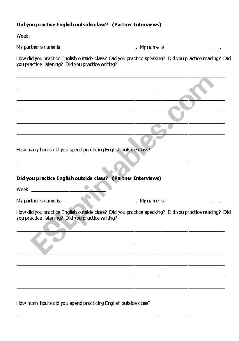 Practicing English Outside Class