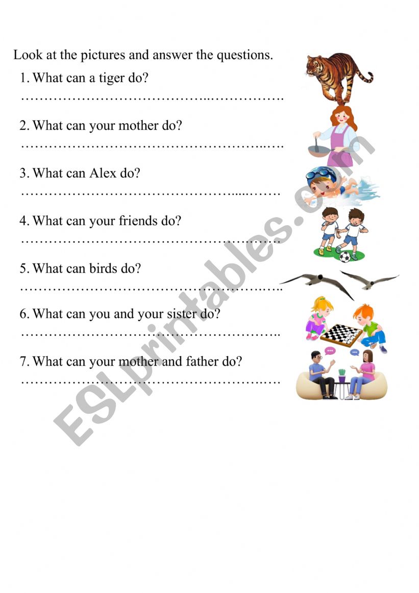 What can ...... do? worksheet