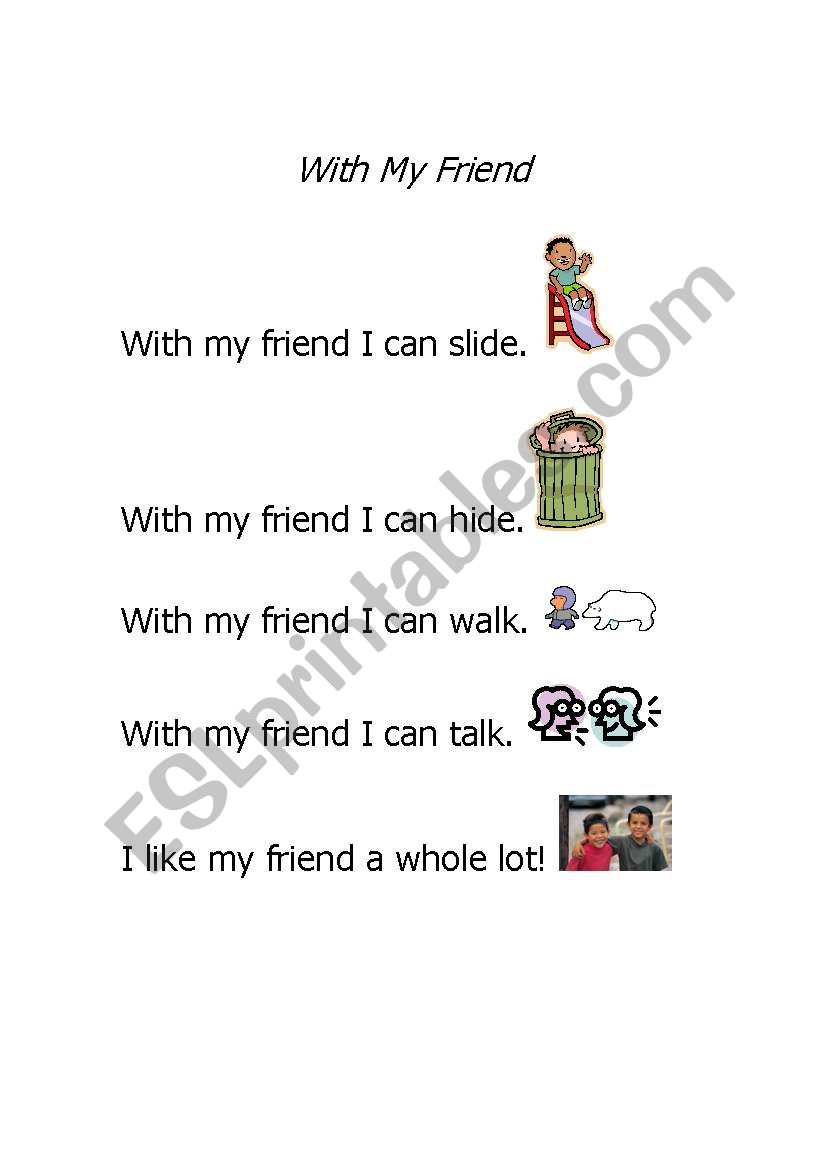 With My Friend worksheet
