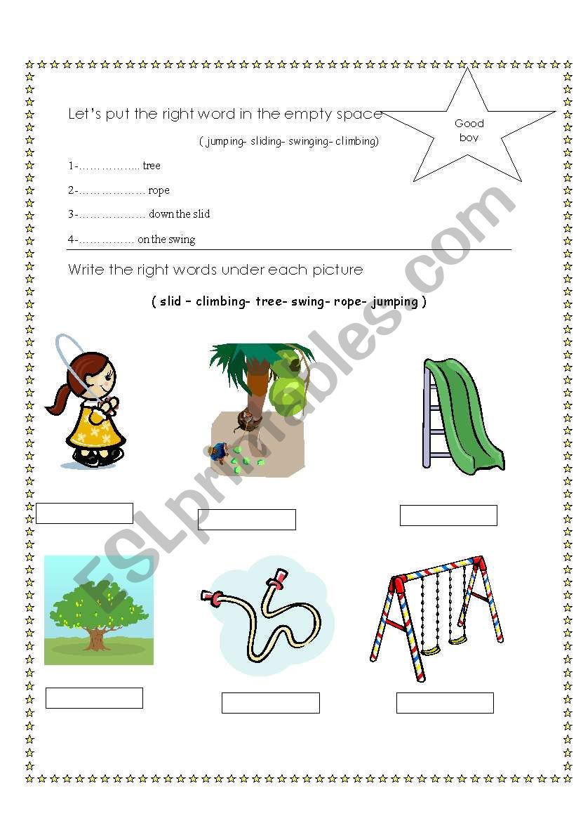 playground worksheet