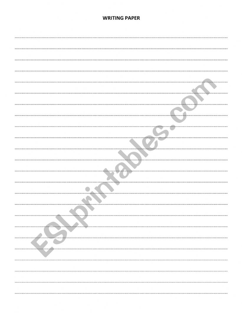 Writing page worksheet