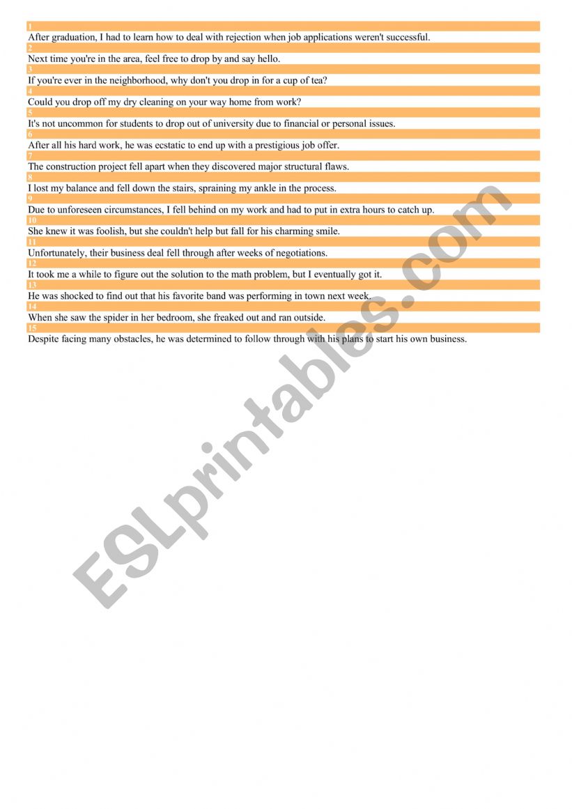 Phrasal Verbs worksheet