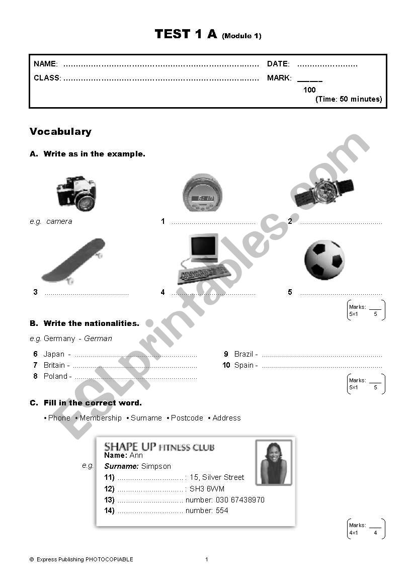 champ tests for beginners worksheet