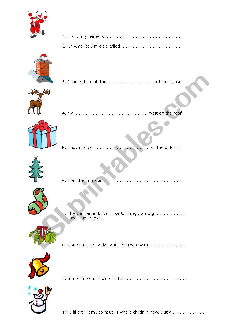 Christmas exercises worksheet