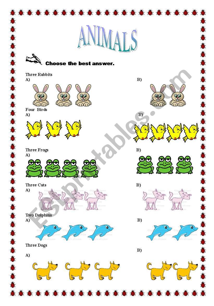 Animals worksheet