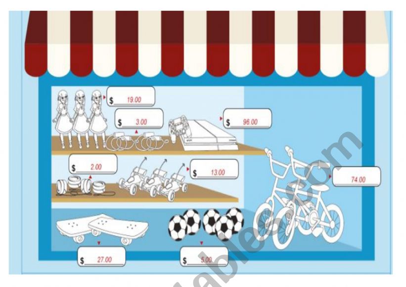 Toy Shop worksheet