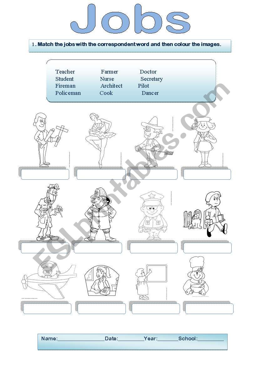 Jobs worksheet