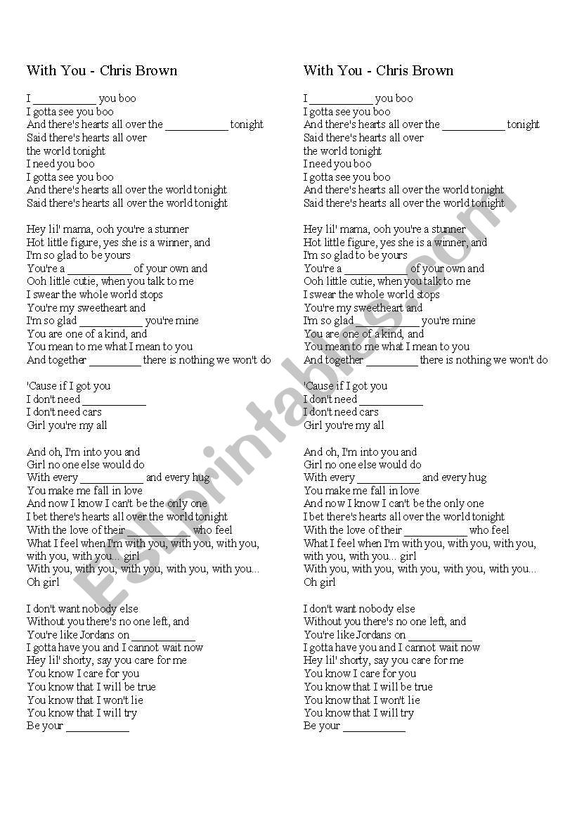 Song With You worksheet
